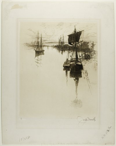 Debajo del puente Chestnut Street, Filadelfia de Joseph Pennell