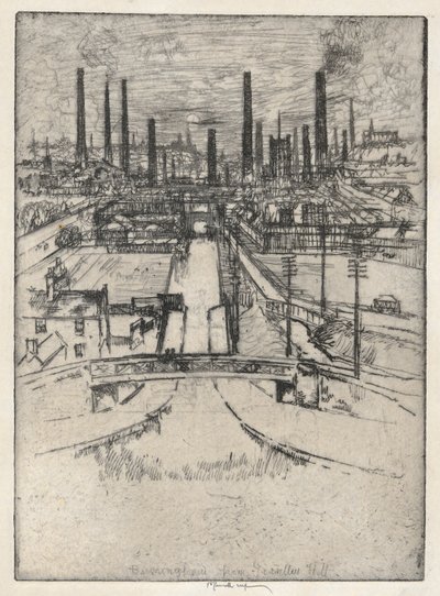 Birmingham desde Granlley Hill de Joseph Pennell
