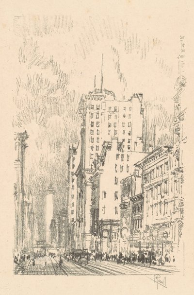 Broadway, arriba de la calle Veintitrés de Joseph Pennell