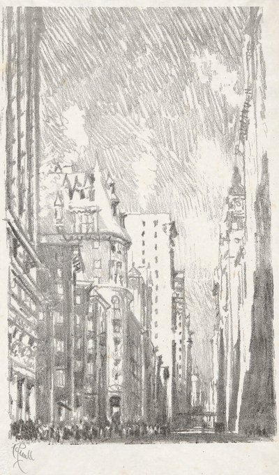 Broadway de Bowling Green, n.º 2 en la colección Iconphile Club de Joseph Pennell