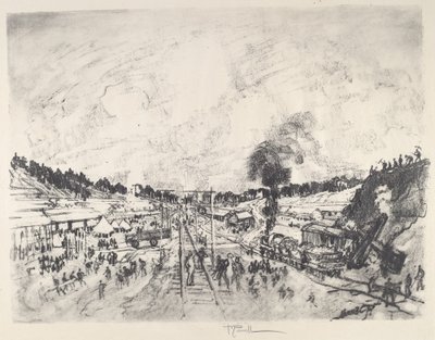 Construyendo el campamento, 1917 de Joseph Pennell