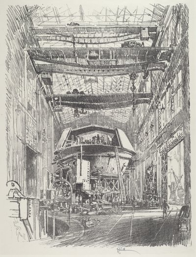 Construyendo la Gran Torreta, 1916 de Joseph Pennell