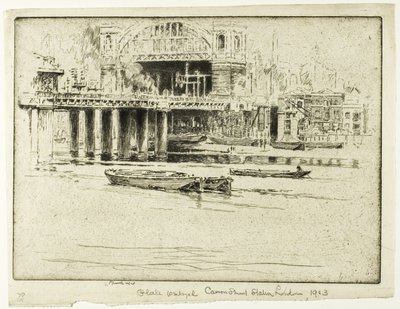 Estación de Cannon Street, desde el río de Joseph Pennell