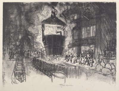Lanzando conchas, 1917 de Joseph Pennell