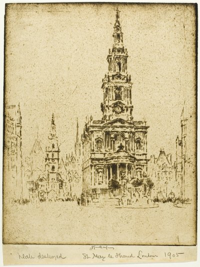 Iglesia de Santa María-le-Strand de Joseph Pennell