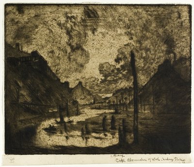 Carbón-Abominación del Trabajo, Río Mahanoy de Joseph Pennell