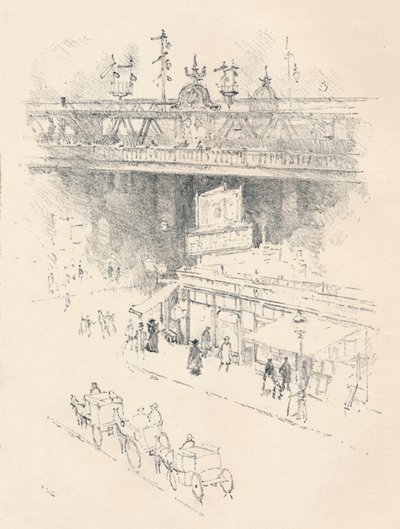 Esquina de Villiers Street, Charing Cross, 1896 de Joseph Pennell