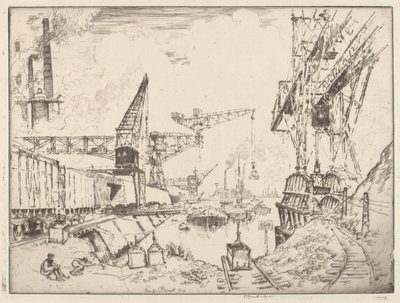 Grúas en Duisburgo de Joseph Pennell