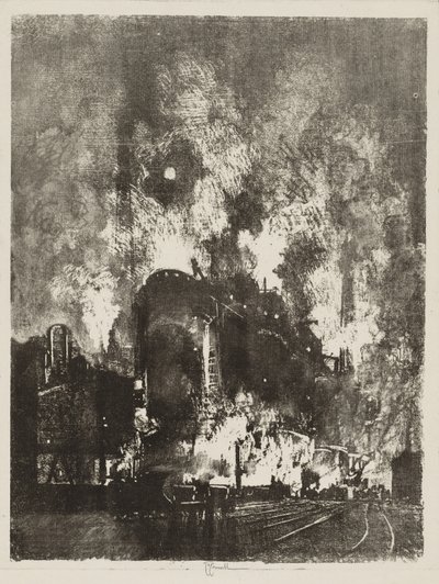 Trabajo de guerra inglés: hornos de noche de Joseph Pennell