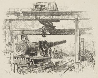 Trabajo de guerra inglés: Prueba de armas de Joseph Pennell