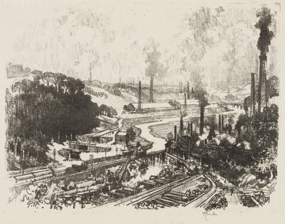 Trabajo de guerra inglés: Fábricas de municiones de Joseph Pennell
