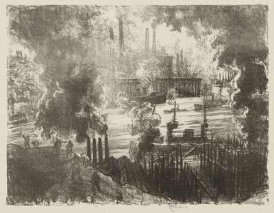 Trabajo de guerra inglés: Río de municiones de Joseph Pennell