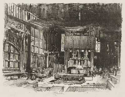 Trabajo de guerra inglés: los acólitos preparando el altar del dios de la guerra de Joseph Pennell