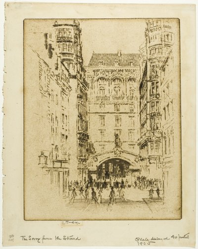 Entrada al Hotel Savoy de Joseph Pennell