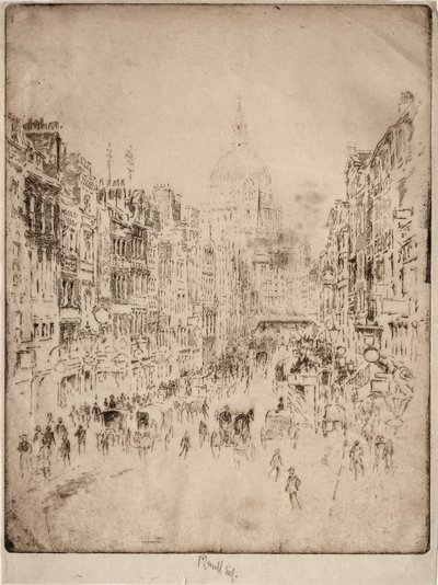Fleet Street, hacia St. Pauls de Joseph Pennell