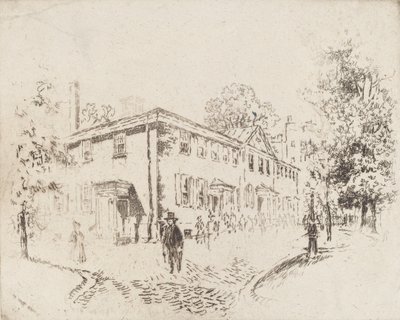 Casa de Reuniones de Fourth Street, Filadelfia, 1920 de Joseph Pennell