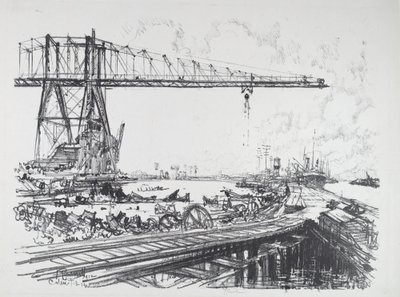 Canal Francés y Grúas Americanas de Joseph Pennell