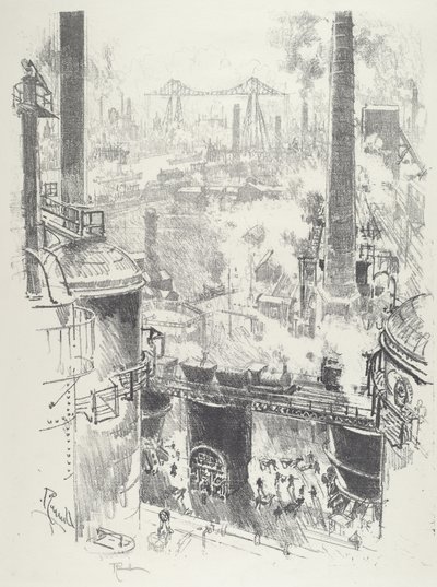 Desde lo alto de los hornos de Joseph Pennell