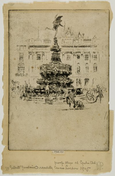 Monumento a Gilbert, Piccadilly Circus de Joseph Pennell