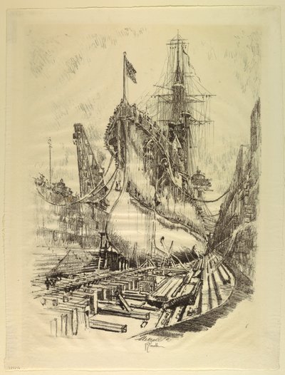 En el dique seco de Joseph Pennell