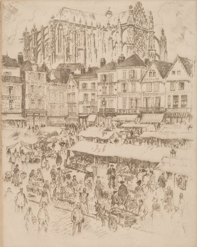 La Place, Beauvais, 1907 de Joseph Pennell