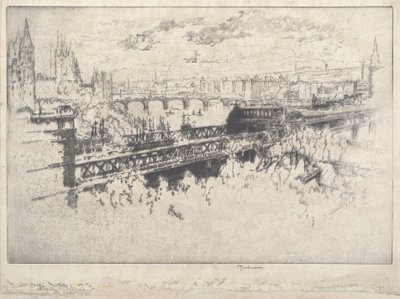Londres sobre el Puente de Charing Cross de Joseph Pennell