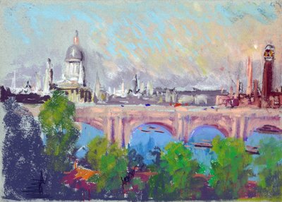 Londres sobre el puente de Waterloo de Joseph Pennell