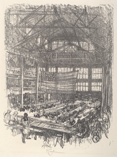 Fabricando rifles, 1917 de Joseph Pennell