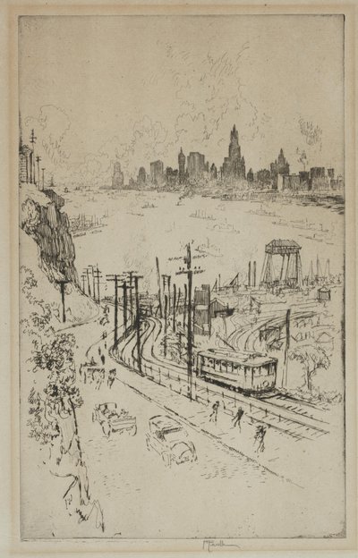 Nueva York, desde Nueva Jersey de Joseph Pennell