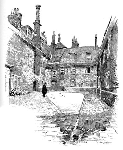 Antigua Charterhouse: En el patio de la lavandería, 1886 de Joseph Pennell
