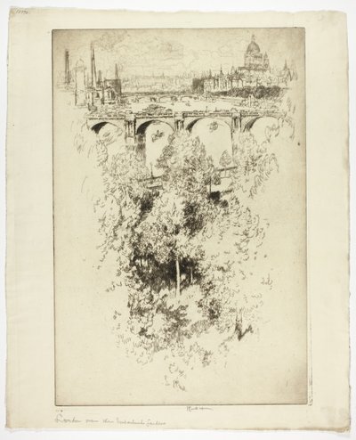 Sobre el Puente de Waterloo, Iglesia y Trabajo de Joseph Pennell