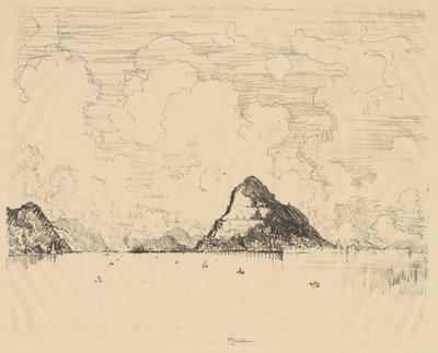 Panamá: Entrada al Canal desde el Pacífico, 1912 de Joseph Pennell