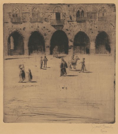 Plaza del Comune, Pistoia, 1883 de Joseph Pennell