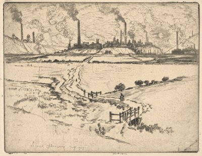 Potlands, Longport, septiembre de 1909 (¿Stokes?) de Joseph Pennell