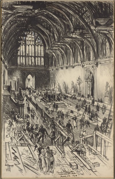 Preparativos para el velatorio de Eduardo VII de Joseph Pennell