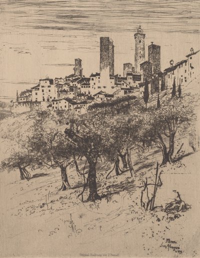 San Gimignano, 1883 de Joseph Pennell