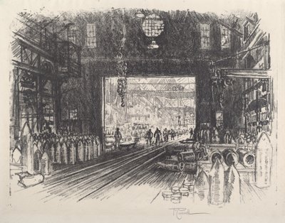 Fábrica de conchas, No.II, 1917 de Joseph Pennell