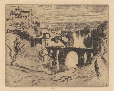 Puente de San Martín, Toledo, 1904 de Joseph Pennell