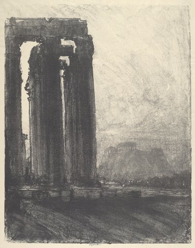 Templo de Júpiter, tarde de Joseph Pennell