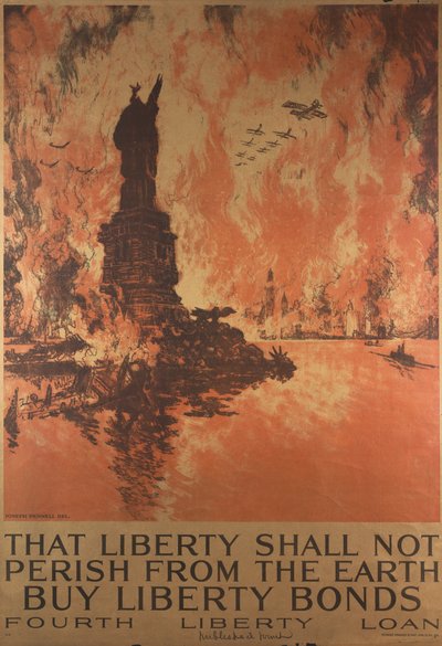 Que la Libertad No Perecerá de la Tierra, Compre Bonos de Libertad, Póster de la Primera Guerra Mundial de Joseph Pennell