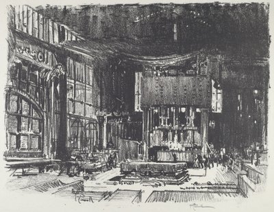 Los acólitos preparando el altar del dios de la guerra de Joseph Pennell