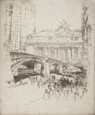 La aproximación a la Grand Central, Nueva York de Joseph Pennell