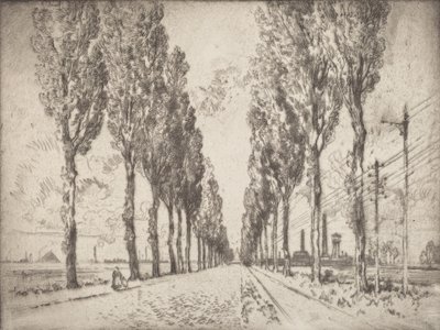 La avenida, Valenciennes, 1910 de Joseph Pennell