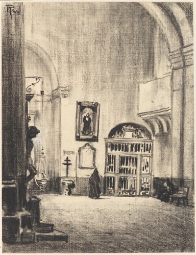 La pila bautismal de Cervantes, Santa María la Mayor, Alcalá de Joseph Pennell
