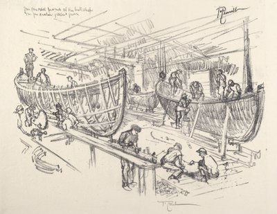 Los constructores de barcos, 1917 de Joseph Pennell