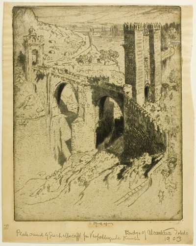 El puente de Alcántara, Toledo de Joseph Pennell