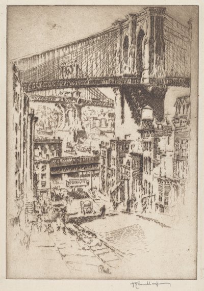 Los puentes, desde Brooklyn de Joseph Pennell