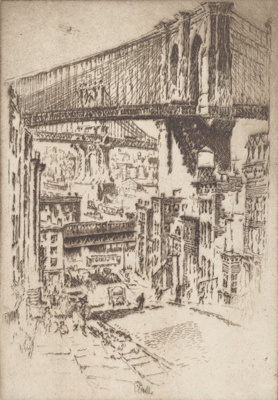 Los puentes, desde Brooklyn, 1921 de Joseph Pennell
