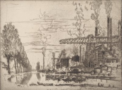 El Canal de Bruselas, Un Hobbema Moderno, 1910 de Joseph Pennell