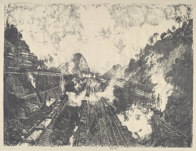 El corte, mirando hacia Ancon Hill, 1912 de Joseph Pennell